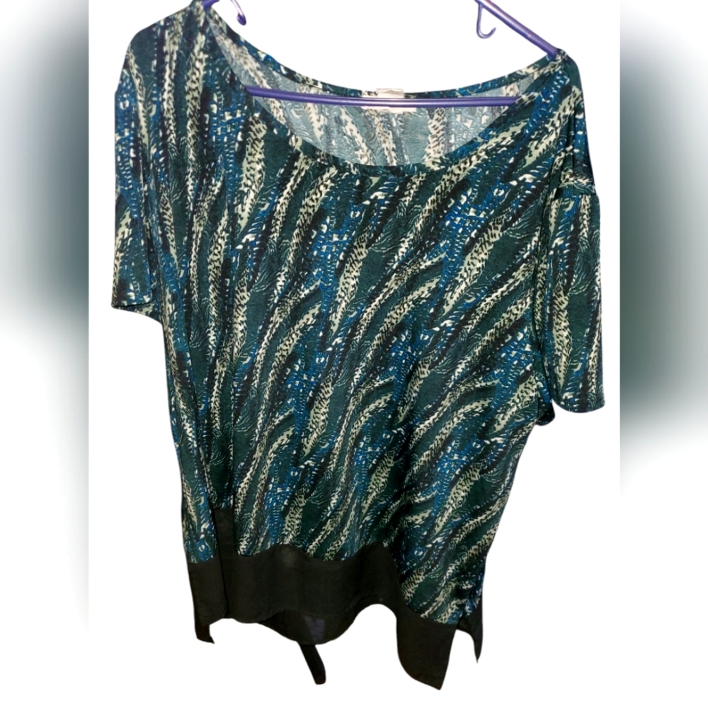Claudia Richard Green Blouse 3XL